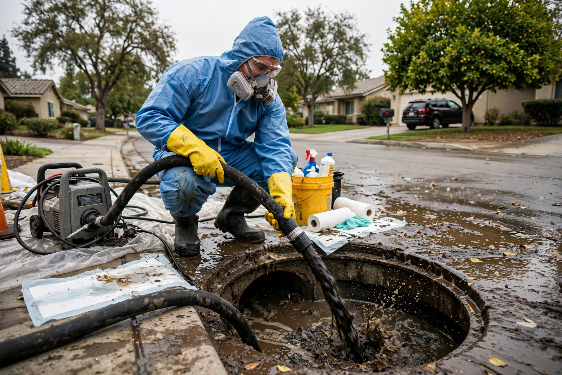 sewage cleanup in Greenback Corridor